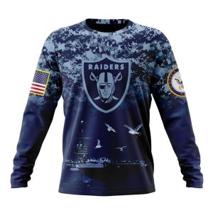 Las Vegas Raiders Honor Us Navy Veterans Stylish Gear For Fans AOP Sweatshirt