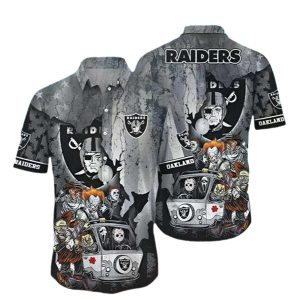 Las Vegas Raiders Horror Halloween Hawaiian Shirt