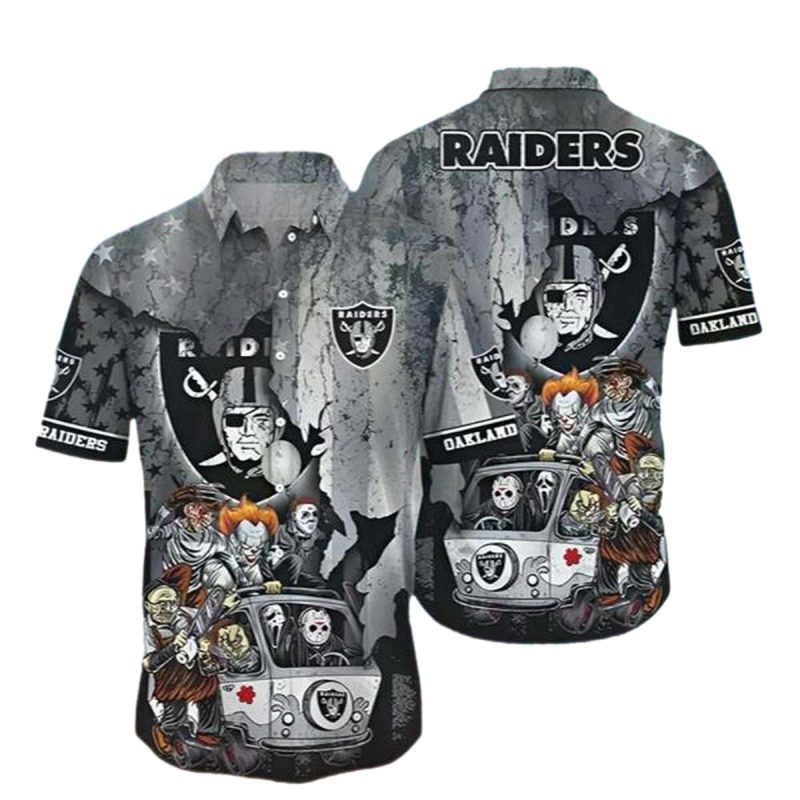 Las Vegas Raiders Horror Halloween Hawaiian Shirt 1