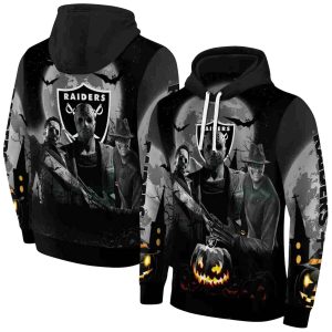 Las Vegas Raiders Horror Halloween Vibes Black AOP Hoodie