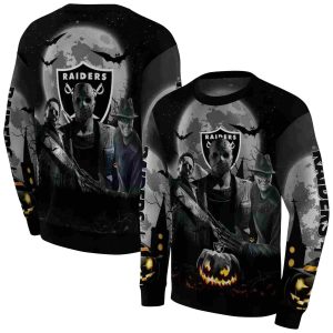 Las Vegas Raiders Horror Halloween Vibes Black AOP Sweatshirt