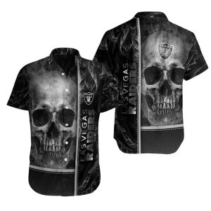 Las Vegas Raiders Horror Skull Black Hawaiian Shirt