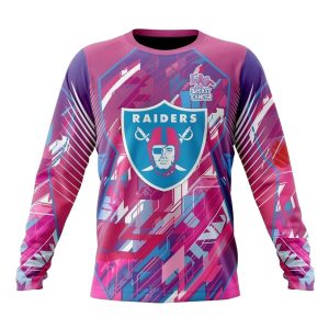 Las Vegas Raiders I Can Fearless Again Breast Cancer For Breast Cancer Survivors AOP Sweatshirt