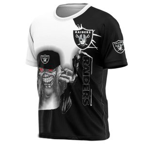 Las Vegas Raiders Iron Skull Gift For Halloween AOP T-Shirt