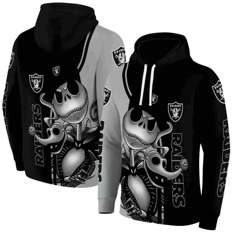 Las Vegas Raiders Jack Skellington Black Aop Hoodie 1