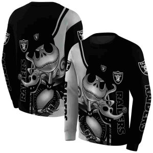 Las Vegas Raiders Jack Skellington Black AOP Sweatshirt
