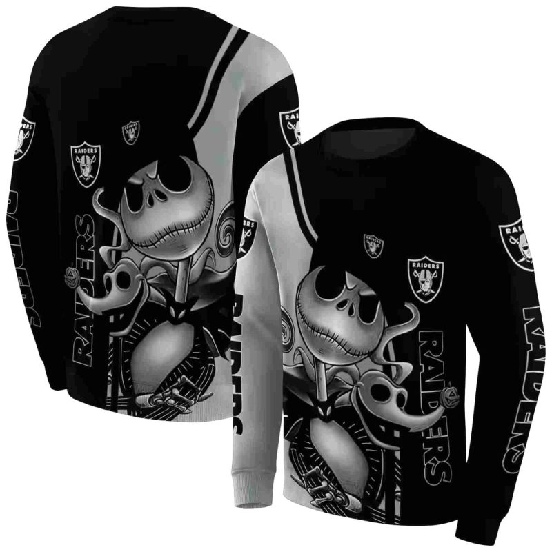 Las Vegas Raiders Jack Skellington Black Aop Sweatshirt 1