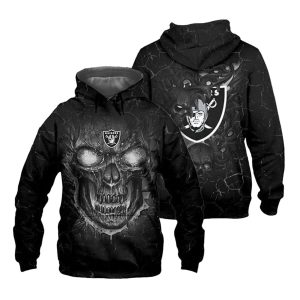 Las Vegas Raiders Lava Skull AOP Hoodie