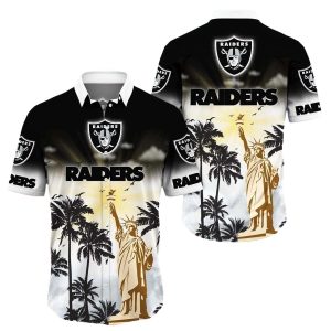 Las Vegas Raiders Liberties And Coconut Tree Hawaiian Shirt