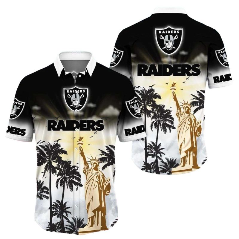Las Vegas Raiders Liberties And Coconut Tree Hawaiian Shirt 1