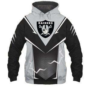 Las Vegas Raiders Lightning Graphic Gift For Fans AOP Hoodie