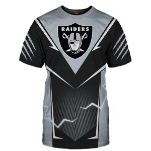 Las Vegas Raiders Lightning Graphic Gift For Fans AOP T-Shirt