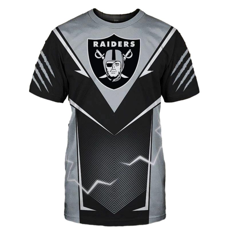 Las Vegas Raiders Lightning Graphic Gift For Fans Aop T Shirt 1