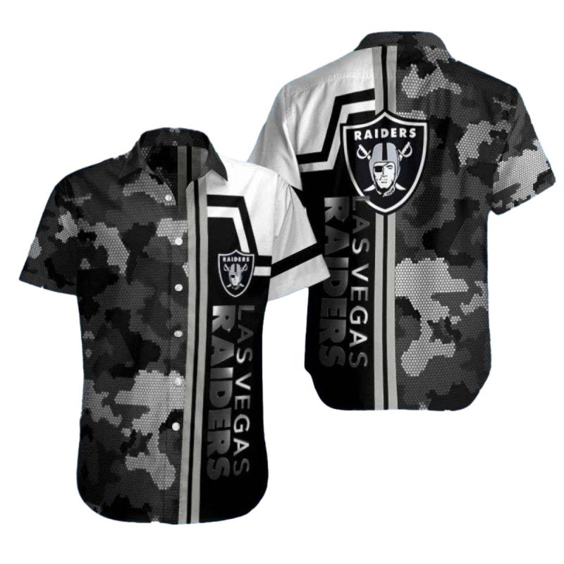 Las Vegas Raiders Logo And Camo Vintage Hawaiian Shirt 1