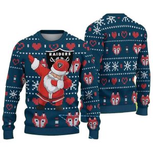 Las Vegas Raiders Logo And Dabbing Santa Claus Ugly Sweater