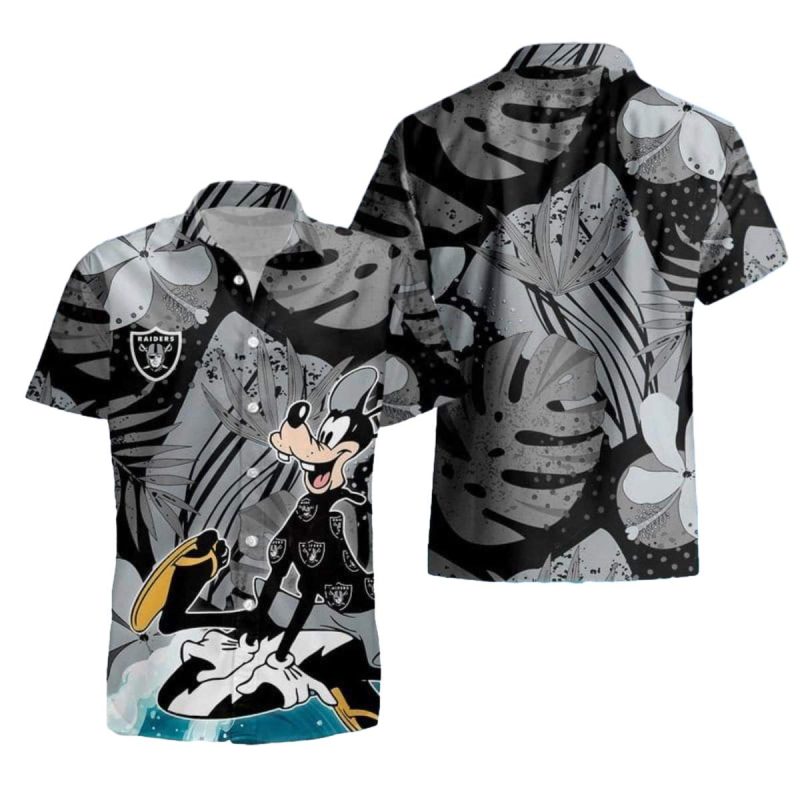 Las Vegas Raiders Logo And Goofy Hawaiian Shirt 1