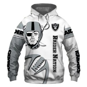 Las Vegas Raiders Logo And Graphic Balls Cheap Raiders Nation AOP Hoodie