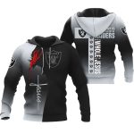 Las Vegas Raiders Logo And Jesus AOP Hoodie
