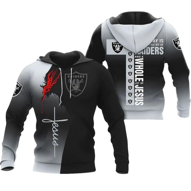 Las Vegas Raiders Logo And Jesus Aop Hoodie 1