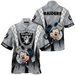 Las Vegas Raiders Logo And Mickey Mouse Hawaiian Shirt