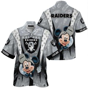 Las Vegas Raiders Logo And Mickey Mouse Hawaiian Shirt