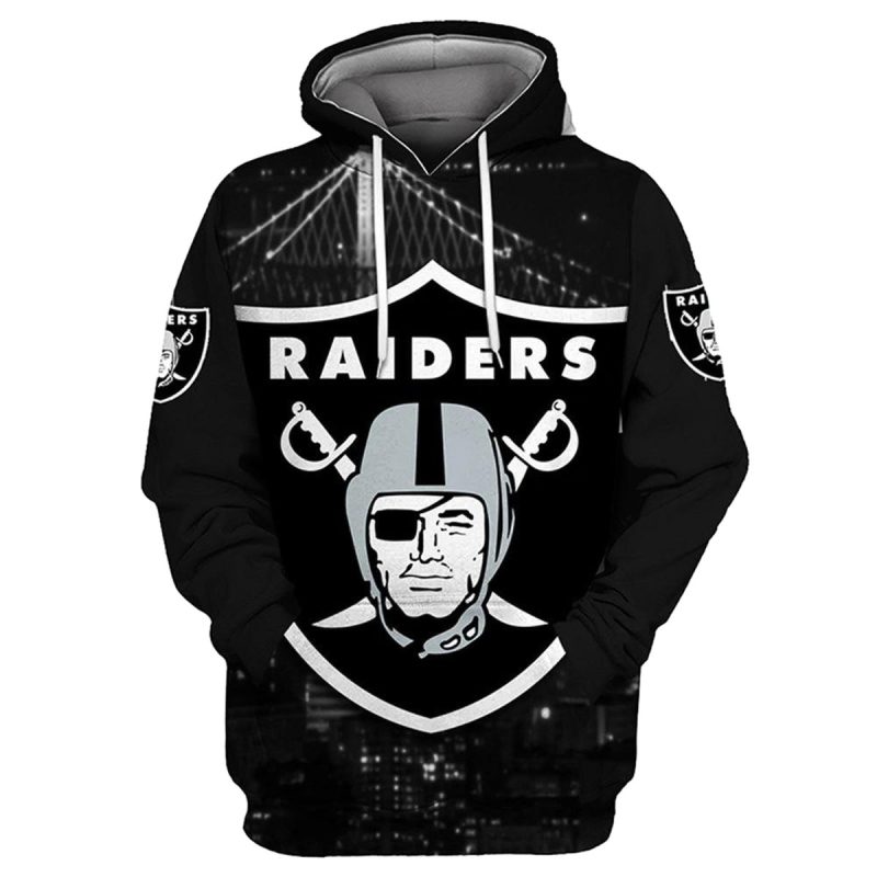 Las Vegas Raiders Logo And Raiders City Aop Hoodie 1