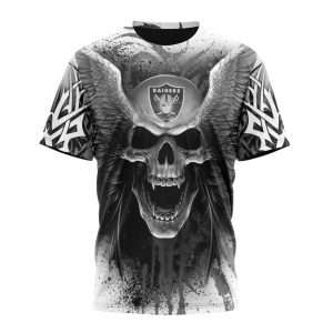 Las Vegas Raiders Logo And Skull Art AOP T-Shirt