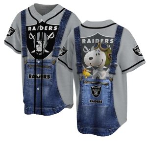 Las Vegas Raiders Logo And Snoopy Cosplay Baseball Jersey