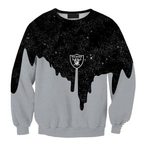 Las Vegas Raiders Logo And Snowflake Pattern AOP Sweatshirt
