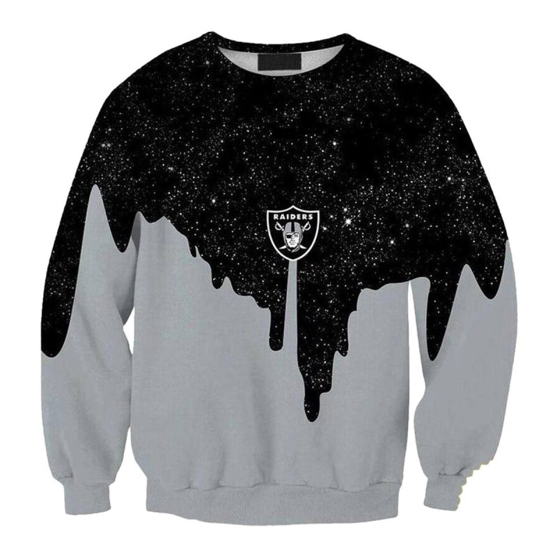 Las Vegas Raiders Logo And Snowflake Pattern Aop Sweatshirt 1