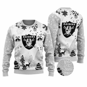 Las Vegas Raiders Logo And Xmax Tree Ugly Sweater