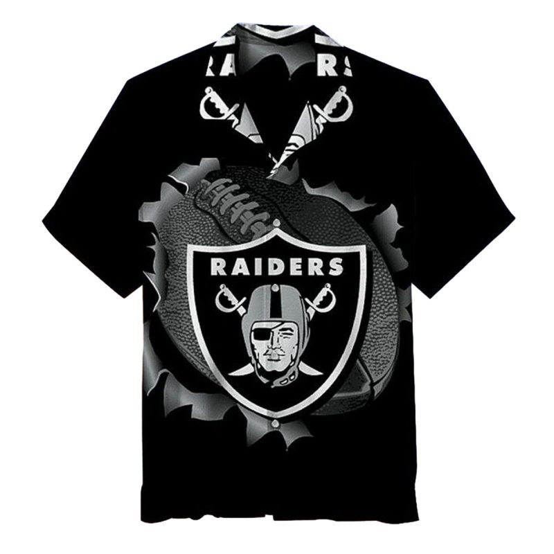 Las Vegas Raiders Logo Ball Black Hawaiian Shirt 1