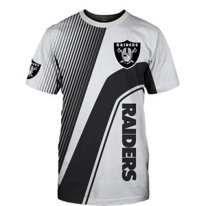 Las Vegas Raiders Logo Black And White AOP T-Shirt
