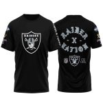 Las Vegas Raiders Logo Born X Raised Black AOP T-Shirt