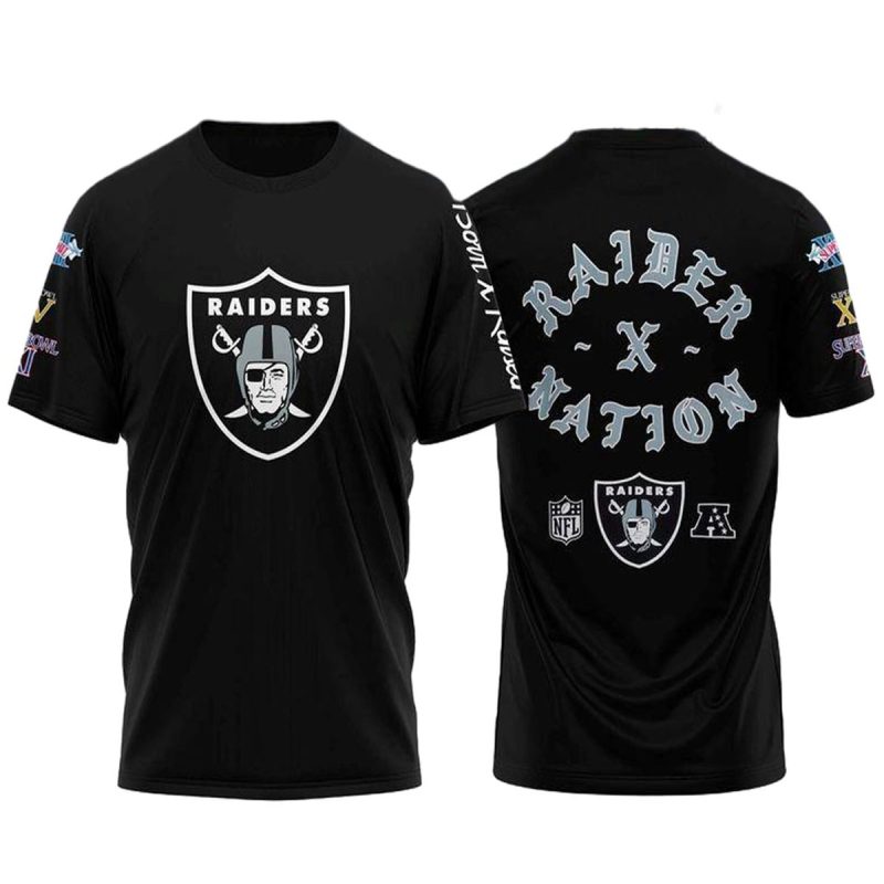Las Vegas Raiders Logo Born X Raised Black Aop T Shirt 1
