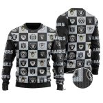 Las Vegas Raiders Logo Checkered Flannel Ugly Sweater