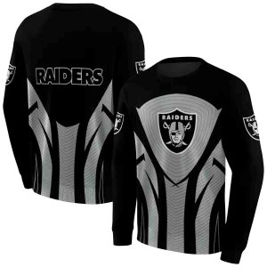 Las Vegas Raiders Logo Concentric Lines Black AOP Sweatshirt