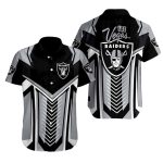 Las Vegas Raiders Logo In My Heart Black And White Hawaiian Shirt