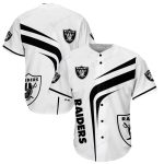 Las Vegas Raiders Logo In My Heart White Baseball Jersey