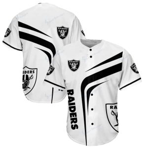 Las Vegas Raiders Logo In My Heart White Baseball Jersey