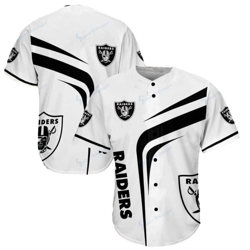 Las Vegas Raiders Logo In My Heart White Baseball Jersey 1