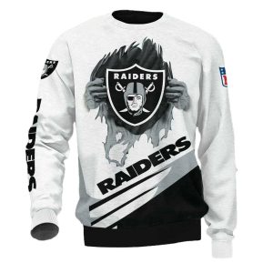 Las Vegas Raiders Logo Inside Me Black And White AOP Sweatshirt