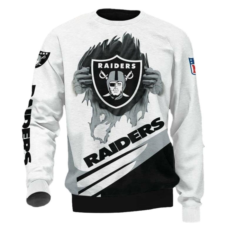Las Vegas Raiders Logo Inside Me Black And White Aop Sweatshirt 1