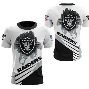 Las Vegas Raiders Logo Inside Me Black And White AOP T-Shirt