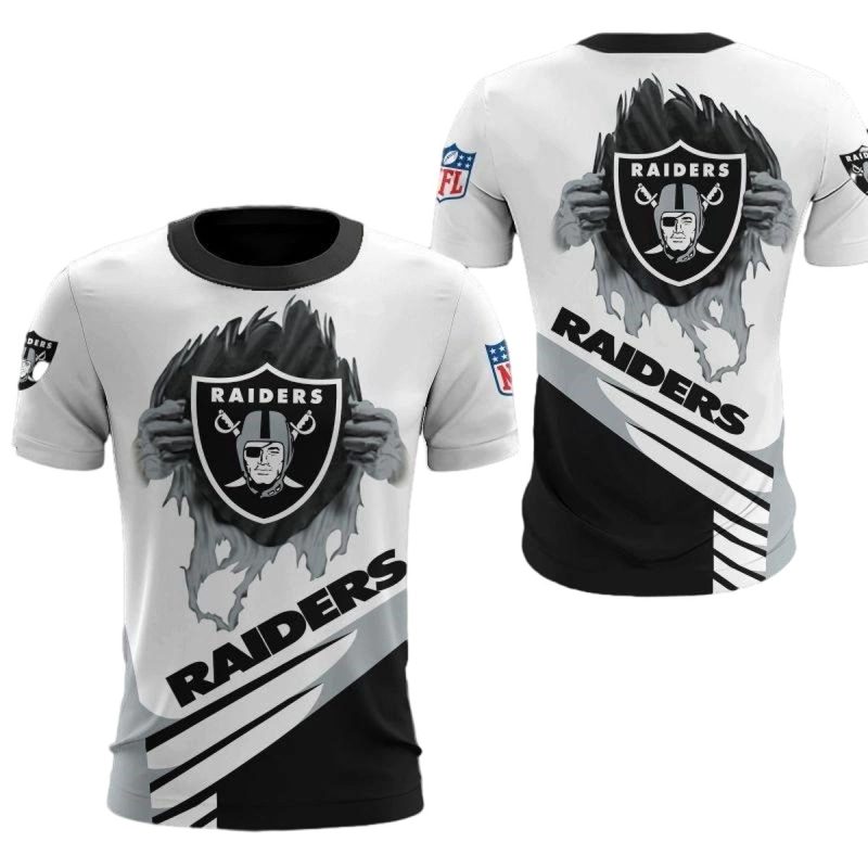Las Vegas Raiders Logo Inside Me Black And White Aop T Shirt 1