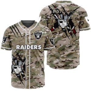 Las Vegas Raiders Logo Inside Me Camouflage Pattern Baseball Jersey