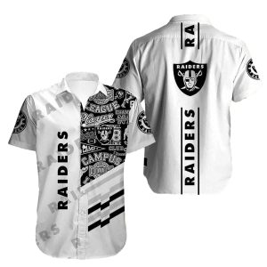 Las Vegas Raiders Logo Lovely White Hawaiian Shirt