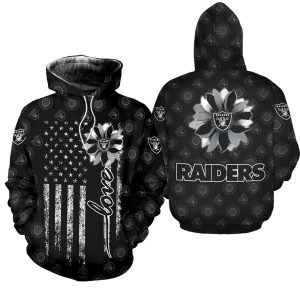 Las Vegas Raiders Love Sunflower AOP Hoodie