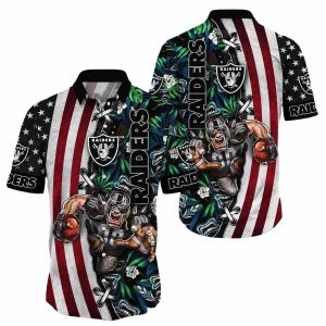 Las Vegas Raiders Mascot Patriotic Hawaiian Shirt