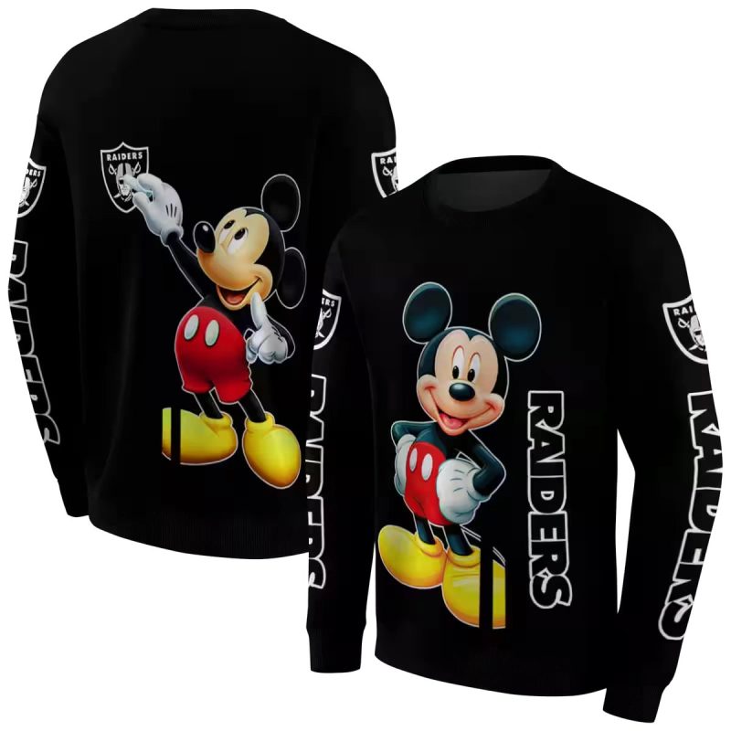 Las Vegas Raiders Mickey Mouse Black Aop Sweatshirt 1